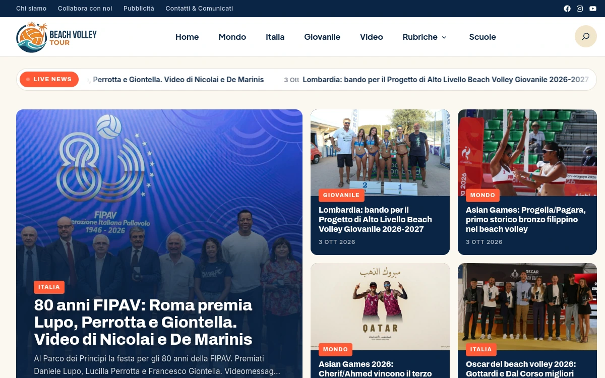 Home page di Beach Volley Tour